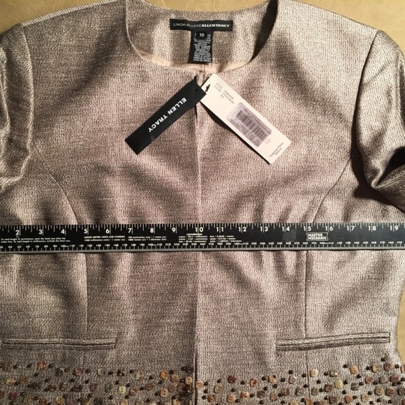 LINDA ALLARD/ELLEN TRACY Beaded/Embellished Silk Blend Evening Jacket, Women’s10 - Picture 4 of 12